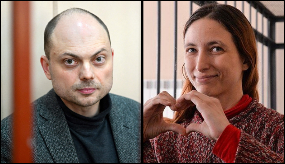 Vladimir Kara-Murza och Aleksandra Skochilenko.